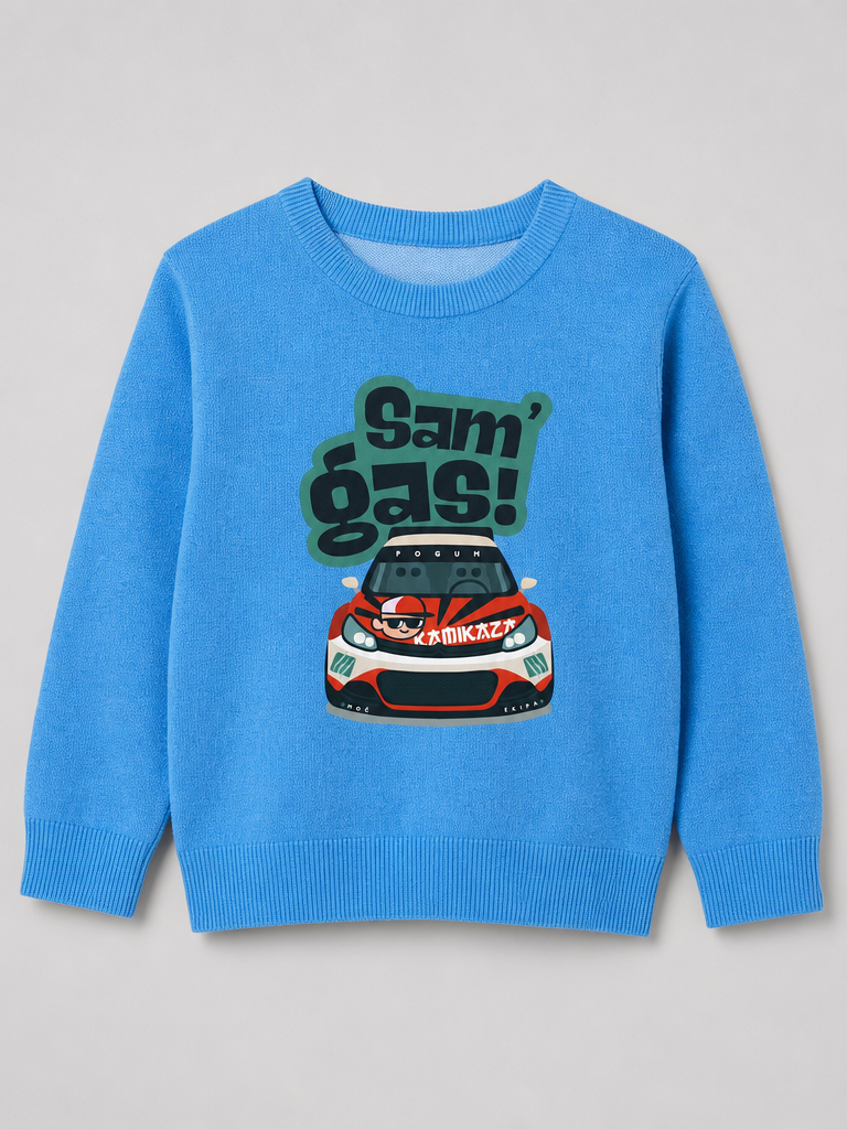 Otroški pulover "Sam gas!"